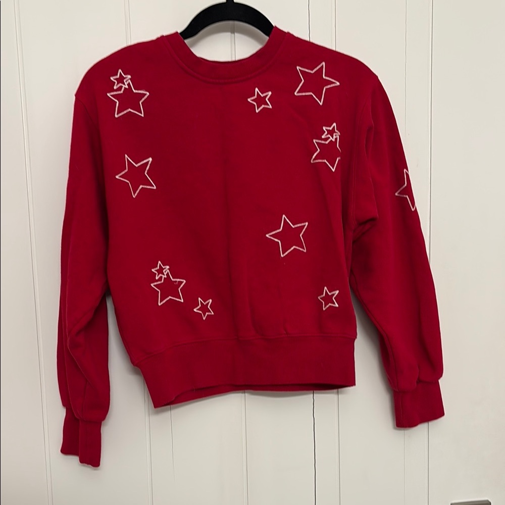 Reflex Red Star Embroidered Crew Neck Sweater